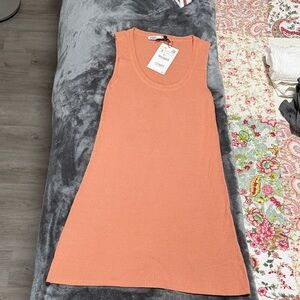 Zara Coral Knit Sleeveless Top